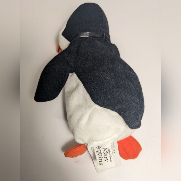 Walt Disney Mary Poppins Penguin Bean Bag Plush 6" Vintage 90s - Picture 3 of 3